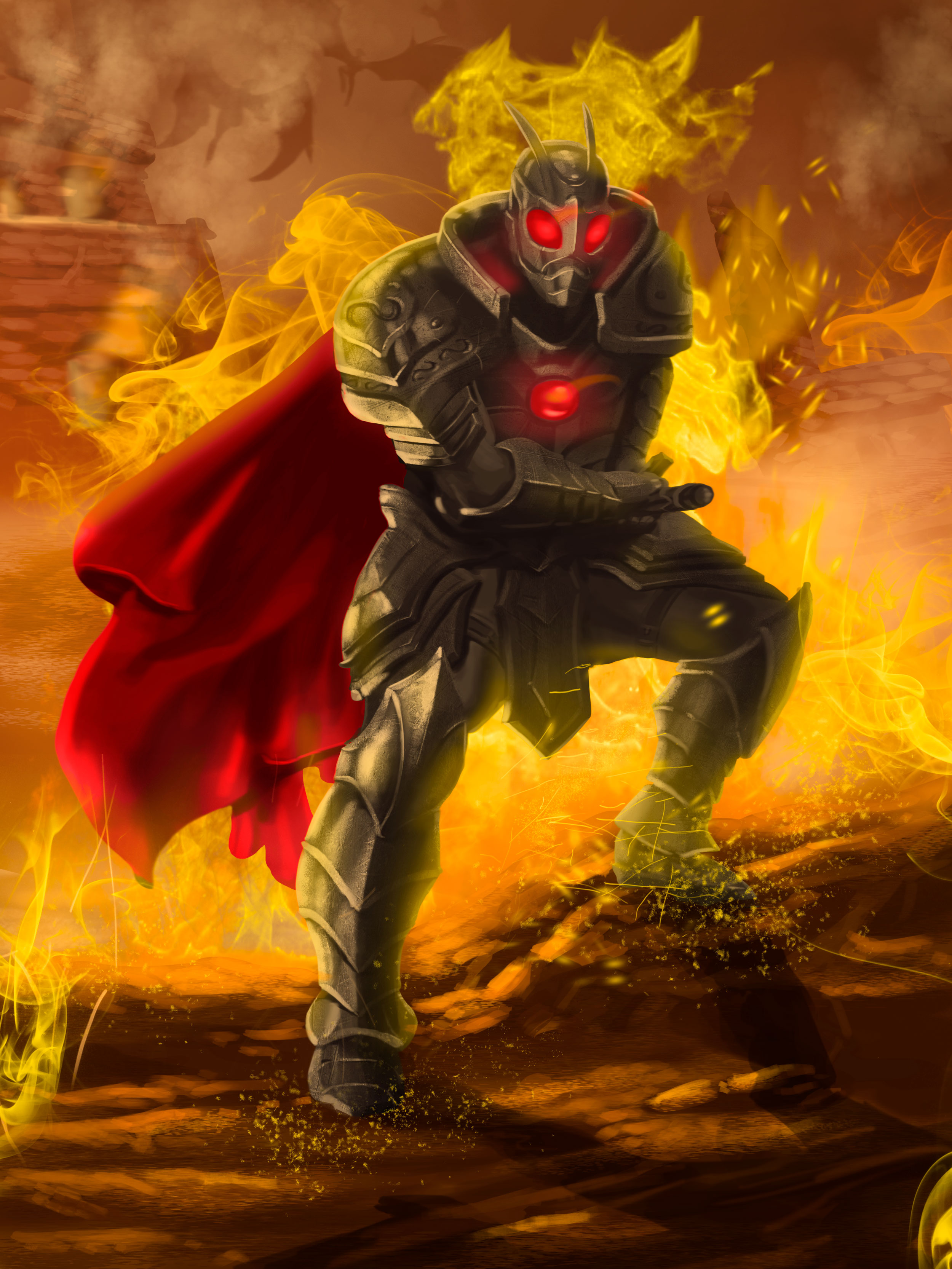 Black Kamem Rider Medieval: Ilustração Para Card Games