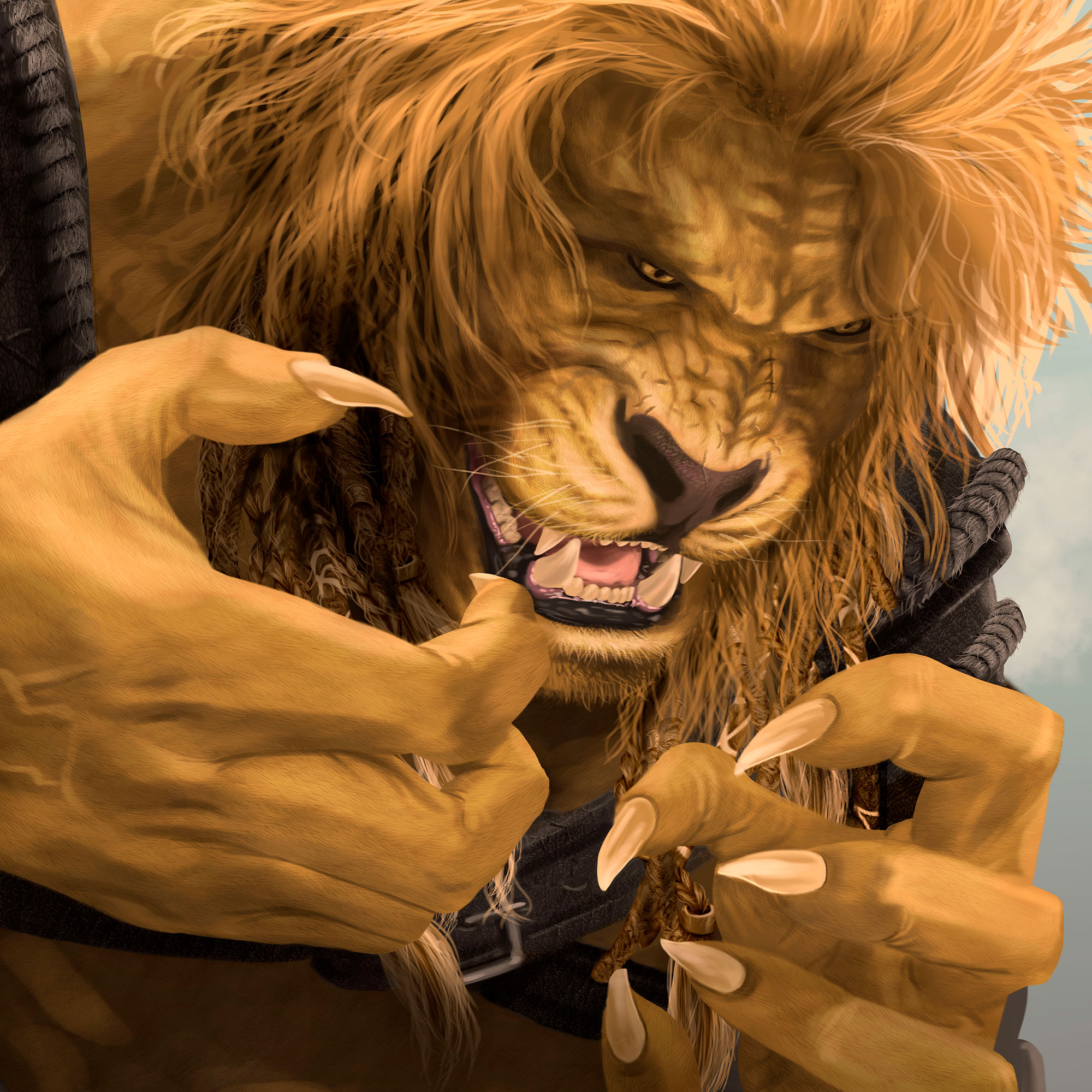 Rei dos Felinos:Ilustração Digital